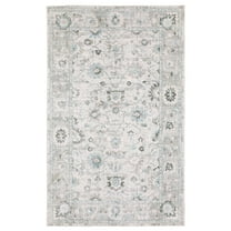 Oriental Weavers Windham Hand-made Wool Blend Area Rug - WIN04 - 6' x 9' - in Ivory/ Teal Blue - Vintage Inspired, Hand-Made Wool Blend Rugs, Dining, Living Room Rug