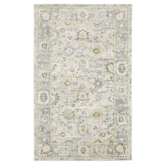 Oriental Weavers Windham Hand-made Wool Blend Area Rug - WIN06 - 6' x 9' - in Ivory/ Blue - Vintage Inspired, Hand-Made Wool Blend Rugs, Dining, Living Room Rug