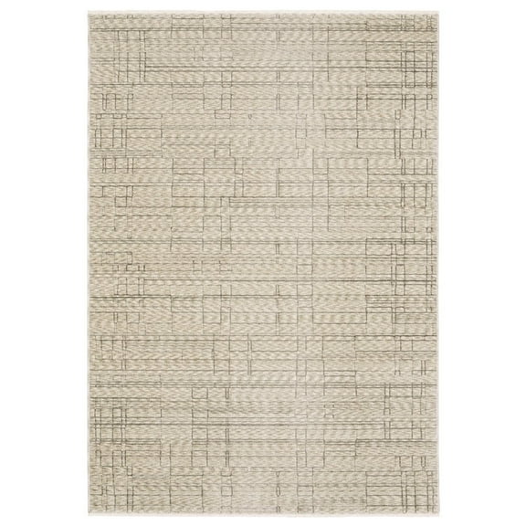 Oriental Weavers Capella Area Rug - CAP07 - 7'10" x 10'10" - in Beige/ Brown - Modern Industrial Style, Stain Resistant, Family and Pet Friendly , Dining, Living Room Rug