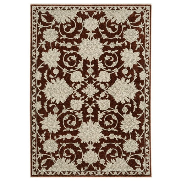 Oriental Weavers Capella Area Rug - CAP08 - 7'10" x 10'10" - in Rust Red/ Beige - Vintage Inspired, Stain Resistant, Family and Pet Friendly , Dining, Living Room Rug