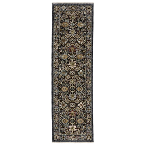 Oriental Weavers Aberdeen Area Rug - 4922D - 2'3" x 7'6" - in Blue/ Multi - Vintage Inspired, Stain Resistant, Family and Pet Friendly , Entryway, Hallway Runner Rug