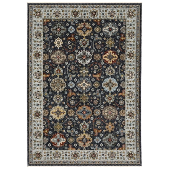 Oriental Weavers Aberdeen Area Rug - 561B1 - 2' x 3' - in Blue/ Multi - Vintage Inspired, Stain Resistant, Family and Pet Friendly , Entryway, Bathroom Accent Rug