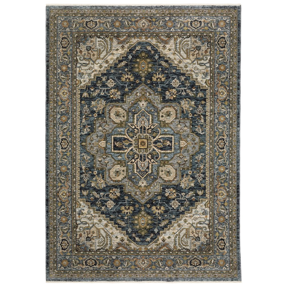 Aberdeen Blue Hand-Knotted Synthetic 2x3 Area Rug
