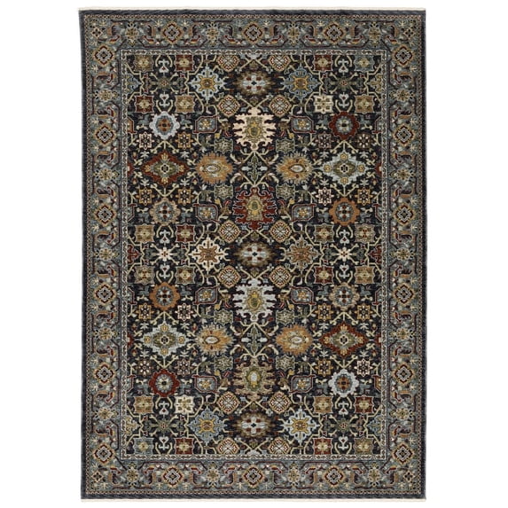 Oriental Weavers Aberdeen Area Rug - 4922D - 3'3" x 5' - in Blue/ Multi - Vintage Inspired, Stain Resistant, Family and Pet Friendly , Entrway, Bedroom Rug