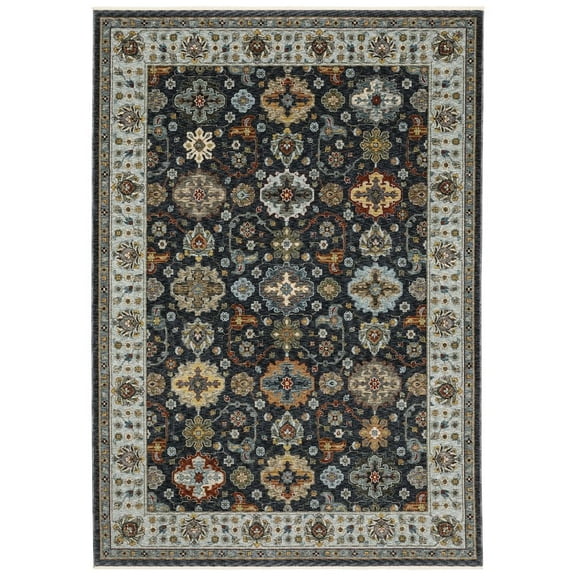Oriental Weavers Aberdeen Area Rug - 561B1 - 5'3" x 7'6" - in Blue/ Multi - Vintage Inspired, Stain Resistant, Family and Pet Friendly , Bedroom, Office Rug