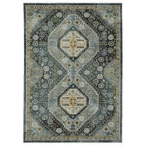 Oriental Weavers Aberdeen Area Rug - 7150B - 9'10" x 12'10" - in Blue/ Gold - Vintage Inspired, Stain Resistant, Family and Pet Friendly , Family, Dining, Living Room Rug