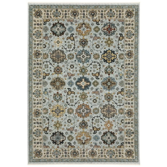 Oriental Weavers Aberdeen Area Rug 561W1 Traditional Blue Floral Oriental 9'10" X 12'10" Rectangle