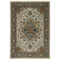 Oriental Weavers Aberdeen Area Rug - 1144W - 2' x 3' - in Beige/ Sky Blue - Vintage Inspired, Stain Resistant, Family and Pet Friendly , Entryway, Bathroom Accent Rug