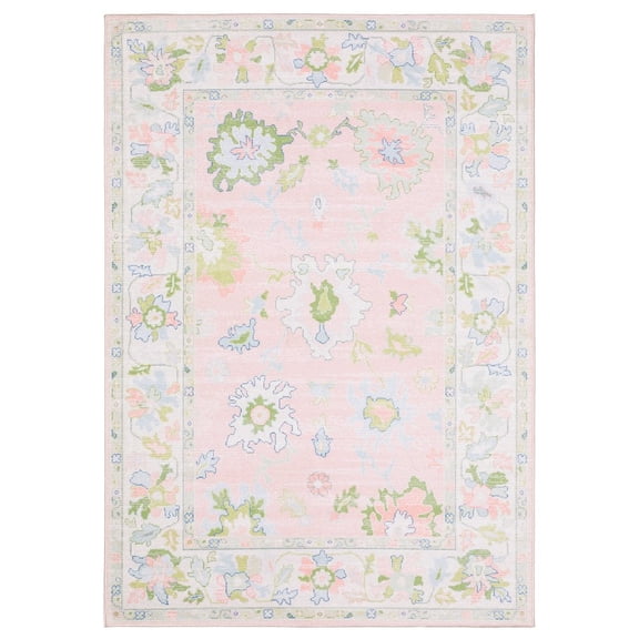 ROW by Oriental Weavers Addison ADD04 - Machine Washable - Flat Weave - Printed Area Rug - 2' x 3' - in Pink/ Green - Traditional Style, Hallway, Entryway