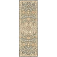 thumbnail image 1 of Oriental Weavers Alfresco Hand-made Wool Area Rug - 28401 - 2'6" x 8' - in Green/ Blue - Vintage Inspired, Hand-Made Wool Rugs, Entryway, Hallway Runner Rug, 1 of 2
