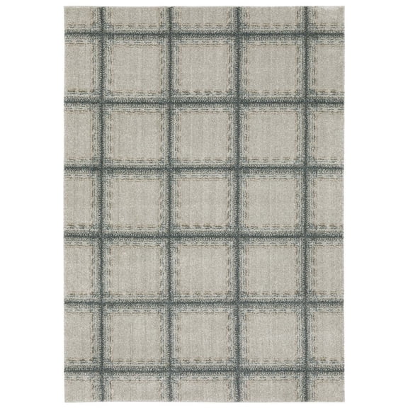 Oriental Weavers Alton Area Rug - 092E9 - 7'10" x 10'10" - in Gray/ Teal - Casual Geometric, Stain Resistant, Family and Pet Friendly , Dining, Living Room Rug