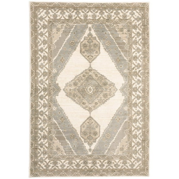 Oriental Weavers Andorra Area Rug - 298C0 - 10' x 13'2" - in Beige/ Ivory - Vintage Inspired, Stain Resistant, Family and Pet Friendly , Family, Dining, Living Room Rug