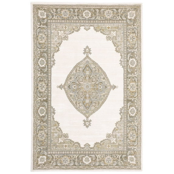 Oriental Weavers Andorra Area Rug - 7939D - 10' x 13'2" - in Beige/ Tan - Vintage Inspired, Stain Resistant, Family and Pet Friendly , Family, Dining, Living Room Rug