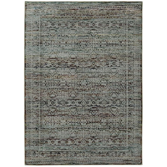 Oriental Weavers Andorra Area Rug - 7127A - 1'10" x 3'2" - in Blue/ Purple - Vintage Inspired, Stain Resistant, Family and Pet Friendly , Entryway, Bathroom Accent Rug