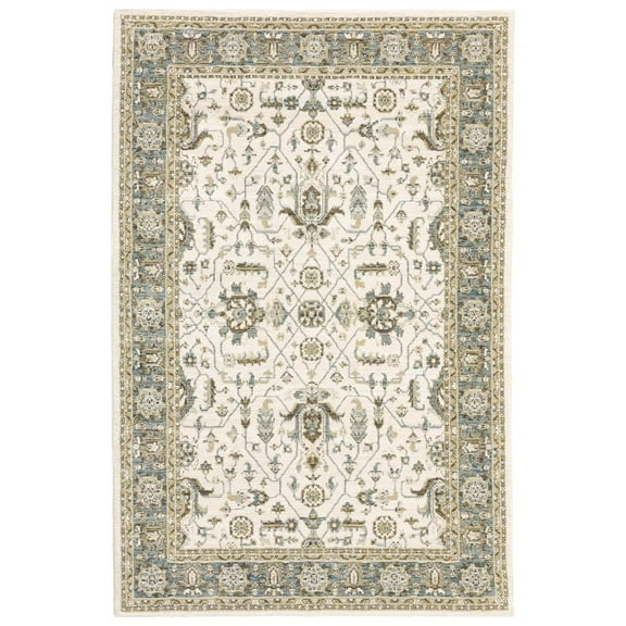 Oriental Weavers Andorra Area Rug 9537P Traditional Ivory Rings Bulbs 1' 10" x 3' 2" Rectangle