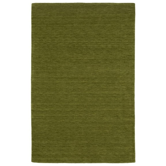 Oriental Weavers Aniston II Hand-made Wool Area Rug - 27116 - 5' x 8' - in Solid Olive Green - Classic Casual Style, Hand-Made Wool Rugs, Bedroom, Office Rug