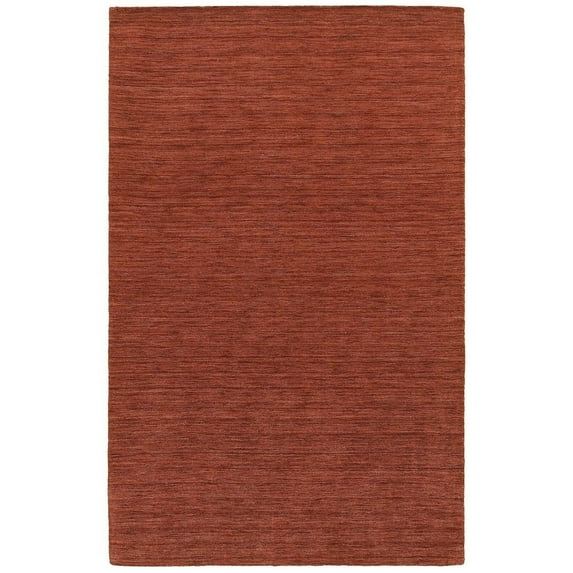 Oriental Weavers Aniston Hand-made Wool Area Rug - 27103 - 10' x 13' - in Solid Rust - Modern Style, Hand-Made Wool Rugs, Family, Dining, Living Room Rug