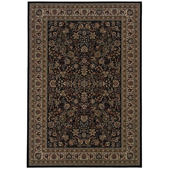 Oriental Weavers Ariana Area Rug - 213K8 - 2' x 3' - in Black/ Ivory - Vintage Inspired, Stain Resistant, Family and Pet Friendly , Entryway, Bathroom Accent Rug