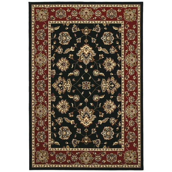 Oriental Weavers Ariana Area Rug - 623M3 - 7'10" x 11' - in Black/ Red - Vintage Inspired, Stain Resistant, Family and Pet Friendly , Dining, Living Room Rug