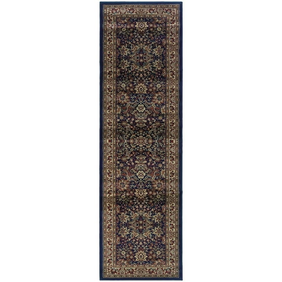 Oriental Weavers Ariana Area Rug - 113B2 - 2'3" x 7'9" - in Blue/ Red - Vintage Inspired, Stain Resistant, Family and Pet Friendly , Entryway, Hallway Runner Rug