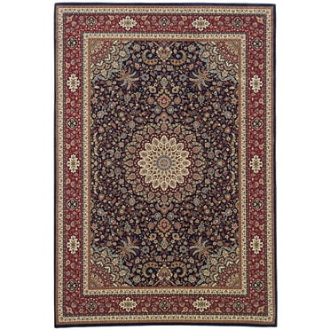 Oriental Weavers Ariana Area Rug - 095B3 - 4' x 6" - in Blue/ Red - Vintage Inspired, Stain Resistant, Family and Pet Friendly , Entrway, Bedroom Rug