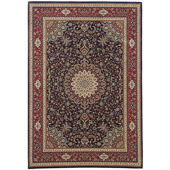 Oriental Weavers Ariana Area Rug - 095B3 - 4' x 6" - in Blue/ Red - Vintage Inspired, Stain Resistant, Family and Pet Friendly , Entrway, Bedroom Rug