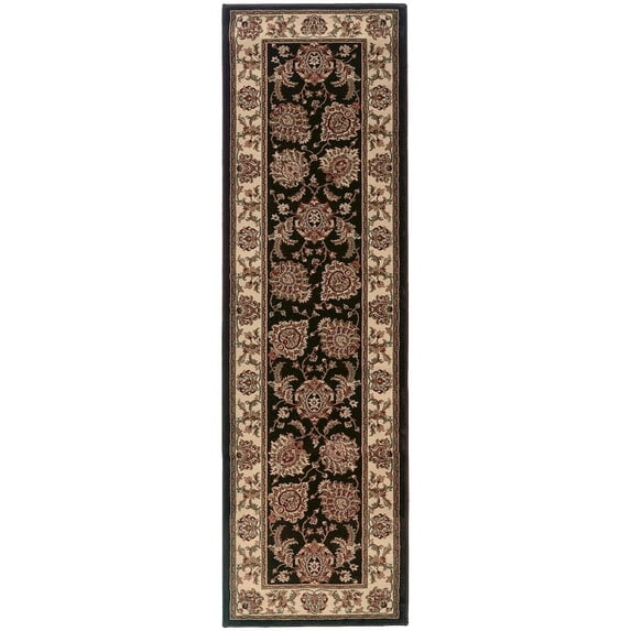 Oriental Weavers Ariana Area Rug - 117D3 - 2'3" x 7'9" - in Brown/ Ivory - Vintage Inspired, Stain Resistant, Family and Pet Friendly , Entryway, Hallway Runner Rug