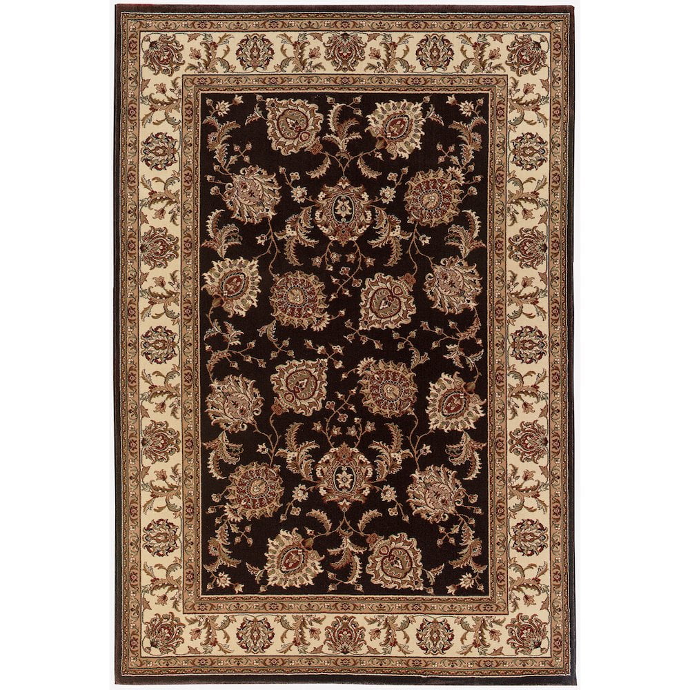 Ariana Brown and Ivory Oriental 7'10" x 11' Area Rug