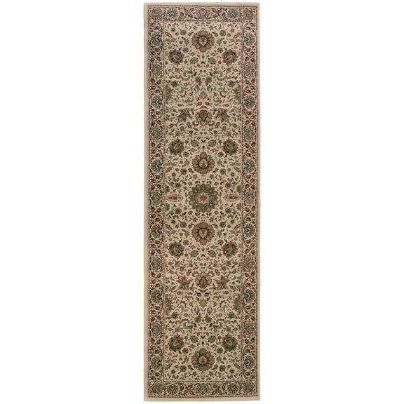 Oriental Weavers Ariana Area Rug - 172W3 - 2'7" x 9'4" - in Ivory/ Green - Vintage Inspired, Stain Resistant, Family and Pet Friendly , Entryway, Hallway Runner Rug