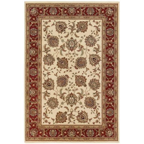 Oriental Weavers Ariana Area Rug - 117J3 - 2' x 3' - in Ivory/ Red - Vintage Inspired, Stain Resistant, Family and Pet Friendly , Entryway, Bathroom Accent Rug