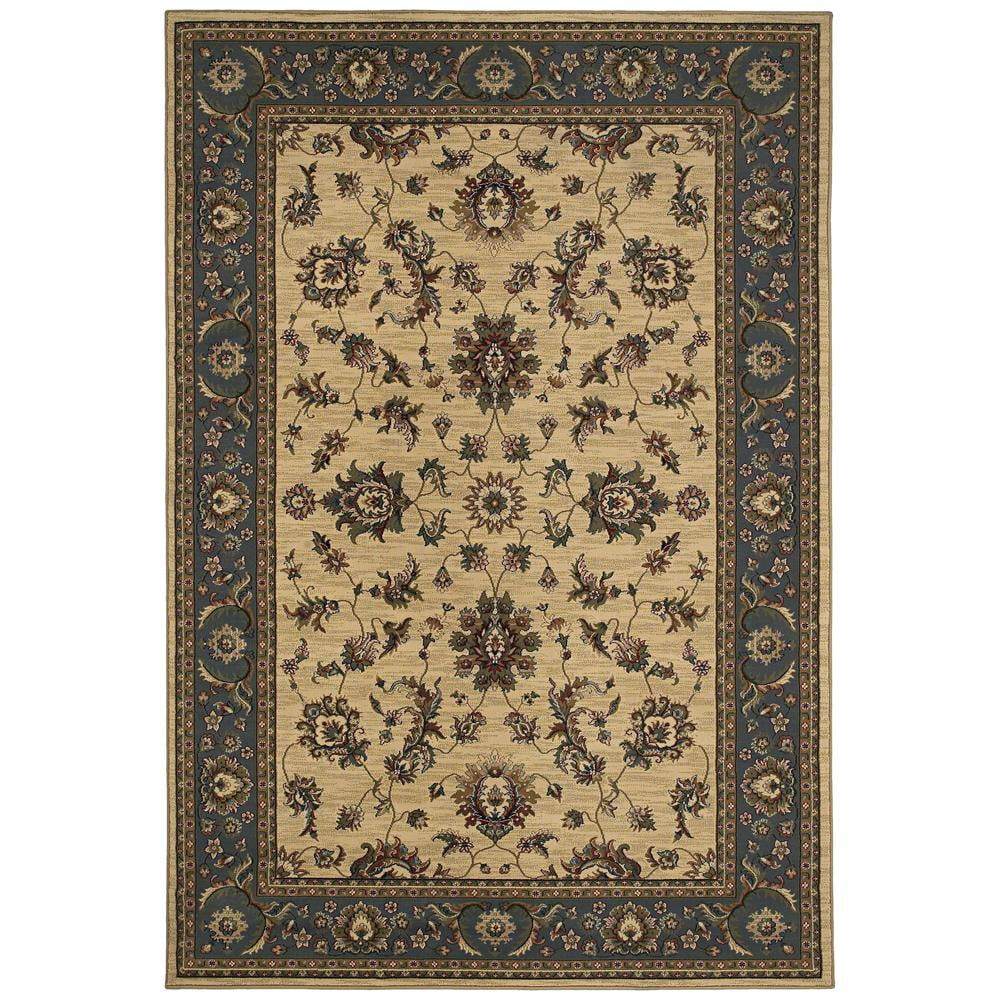 Ariana Ivory and Blue 4' x 6' Oriental Area Rug