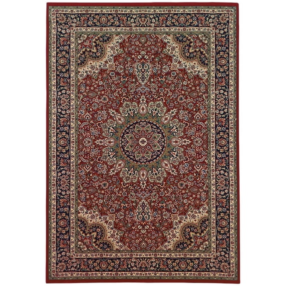 Oriental Weavers Ariana Area Rug - 116R3 - 10' x 12'7" - in Red/ Blue - Vintage Inspired, Stain Resistant, Family and Pet Friendly , Family, Dining, Living Room Rug