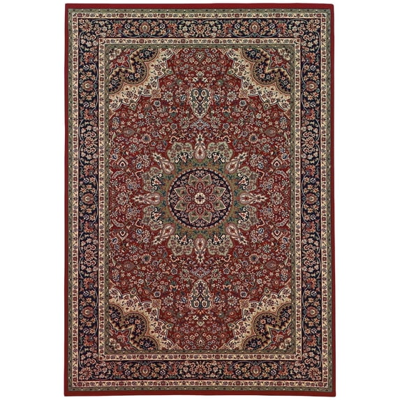 Oriental Weavers Ariana Area Rug - 116R3 - 12' x 15' - in Red/ Blue - Vintage Inspired, Stain Resistant, Family and Pet Friendly , Family, Dining, Living Room Rug
