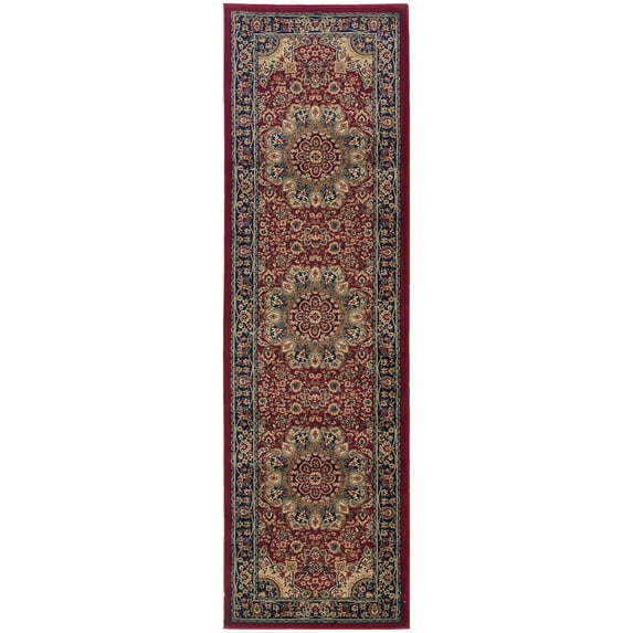 Oriental Weavers Ariana Area Rug - 116R3 - 2'3" x 7'9" - in Red/ Blue - Vintage Inspired, Stain Resistant, Family and Pet Friendly , Entryway, Hallway Runner Rug