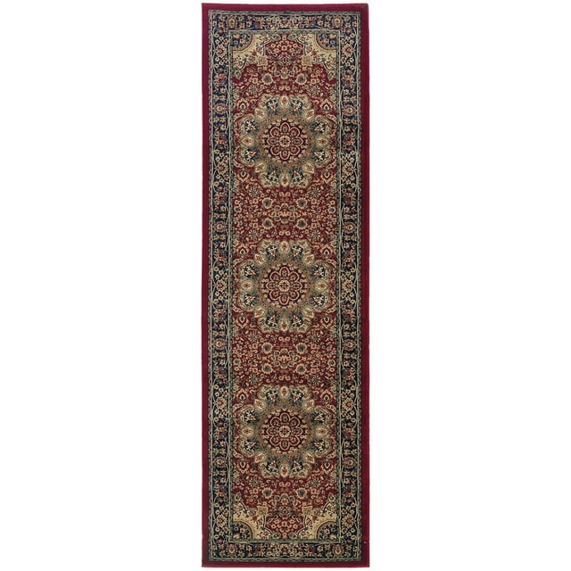 Oriental Weavers Ariana Area Rug - 116R3 - 2'3" x 7'9" - in Red/ Blue - Vintage Inspired, Stain Resistant, Family and Pet Friendly , Entryway, Hallway Runner Rug