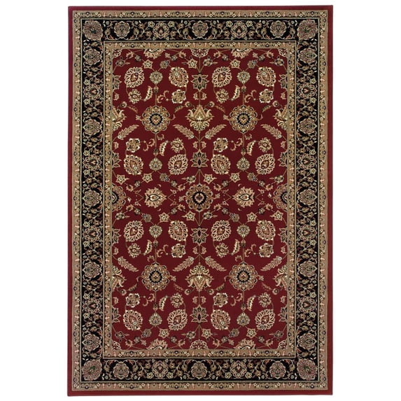 Oriental Weavers Ariana Area Rug - 271C3 - 5'3" x 7'9" - in Red/ Black - Vintage Inspired, Stain Resistant, Family and Pet Friendly , Bedroom, Office Rug
