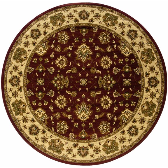 Oriental Weavers Ariana Area Rug - 623V3 - 6' Round - in Red/ Ivory - Vintage Inspired, Stain Resistant, Family and Pet Friendly , Dining Area Rug