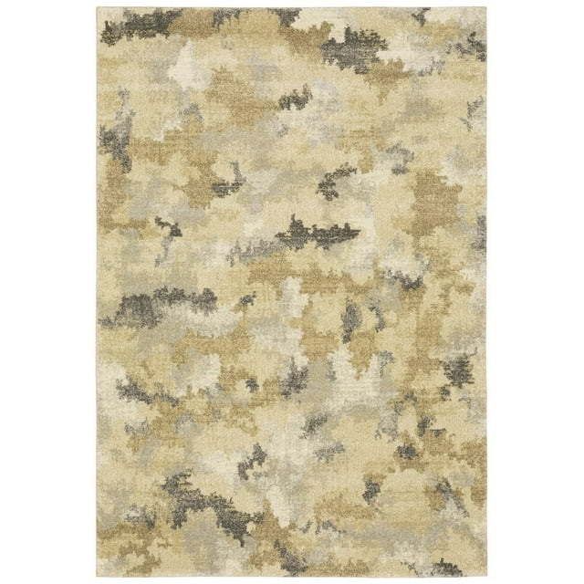 Oriental Weavers Astor Area Rug - 2268Z - 7'10" x 10'10" - in Beige/ Gold - Modern Style, Stain Resistant, Family and Pet Friendly , Dining, Living Room Rug