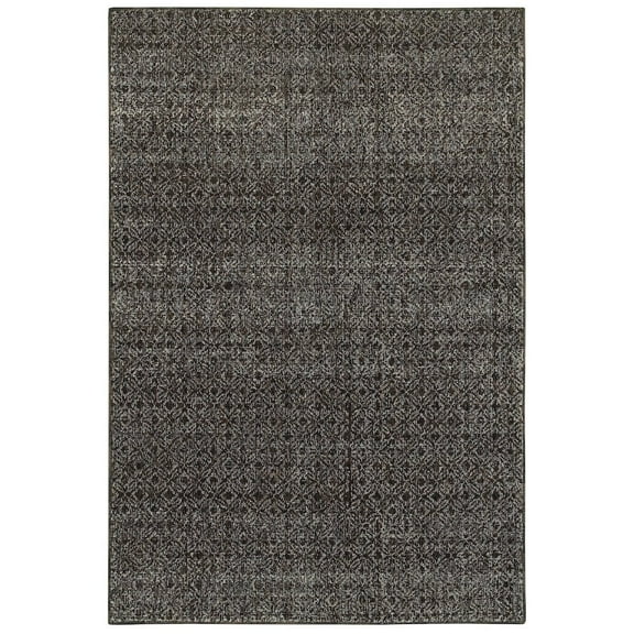Oriental Weavers Atlas Area Rug - 8048Q - 8'6" x 11'7" - in Black/ Grey - Soft Modern Style Area Rug, Stain Resistant, Family and Pet Friendly , Dining, Living Room Rug