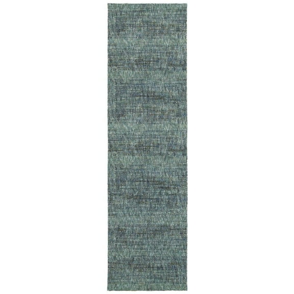 Oriental Weavers Atlas Area Rug - 8033J - 2'3" x 8' - in Blue/ Grey - Soft Modern Style Area Rug, Stain Resistant, Family and Pet Friendly , Entryway, Hallway Runner Rug