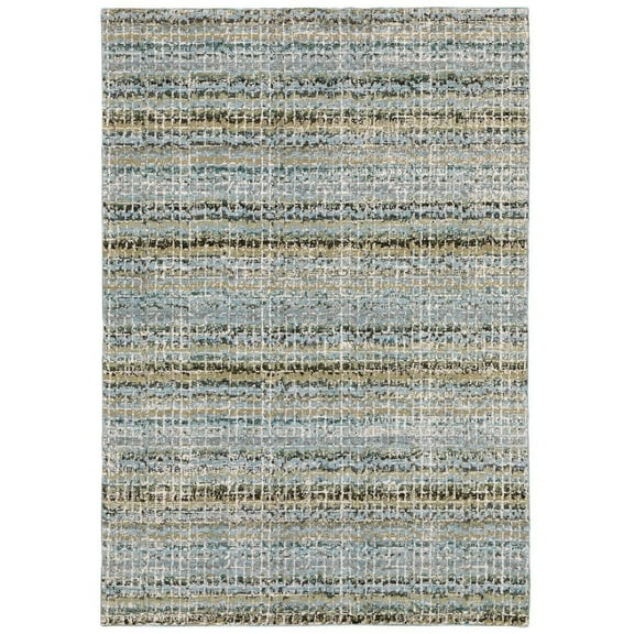 Oriental Weavers Atlas Area Rug 747B0 Casual Blue Bars Rows 3' 3" x 5' 2" Rectangle