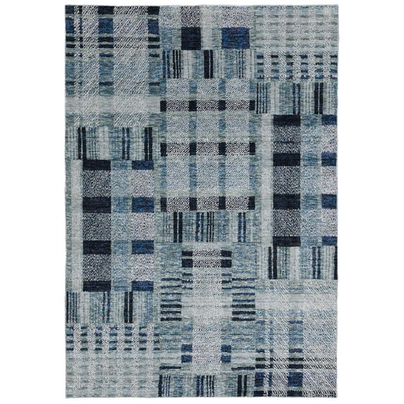 Oriental Weavers Atlas Area Rug - 752B0 - 8'6" x 11'7" - in Blue - Modern Style, Stain Resistant, Family and Pet Friendly , Dining, Living Room Rug