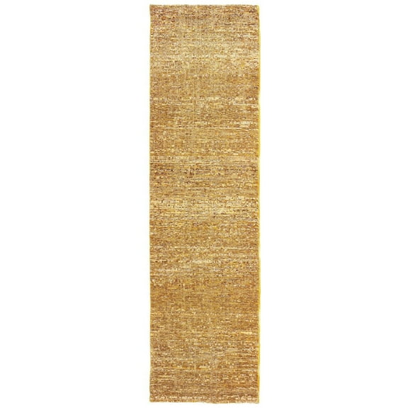 Oriental Weavers Atlas Area Rug 8033R Gold Shimmer Single-Color 2' 3" x 8' Rectangle