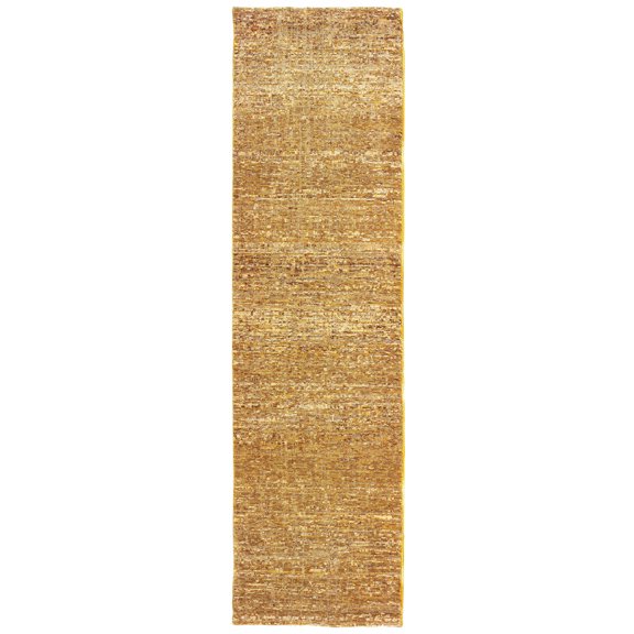 Oriental Weavers Atlas Area Rug 8033R Casual Gold Shimmer Single-Color 2' 6" x 12' Rectangle