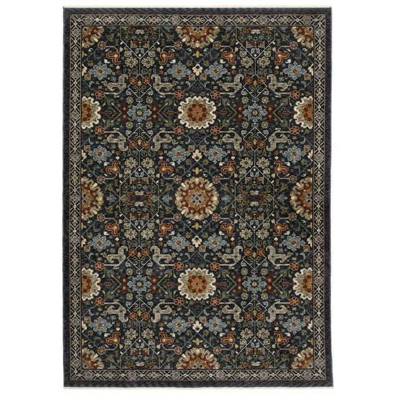 Oriental Weavers Aberdeen Area Rug - 006B1 - 2' x 3' - in Blue/ Multi - Vintage Inspired, Stain Resistant, Family and Pet Friendly , Entryway, Bathroom Accent Rug