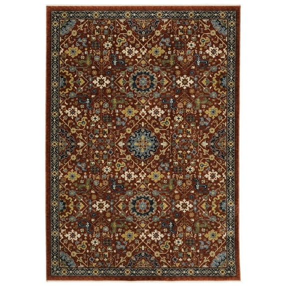 Oriental Weavers Aberdeen Area Rug - 006R1 - 3'3" x 5' - in Red/ Multi - Vintage Inspired, Stain Resistant, Family and Pet Friendly , Entrway, Bedroom Rug