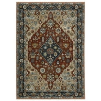 Oriental Weavers Aberdeen Area Rug - 1143H - 5'3" x 7'6" - in Rust/ Blue - Vintage Inspired, Stain Resistant, Family and Pet Friendly , Bedroom, Office Rug