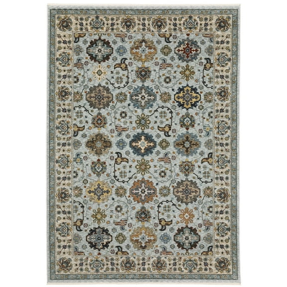 Oriental Weavers Aberdeen Area Rug 561W1 Traditional Blue Floral Oriental 3' 3" X 5' Rectangle