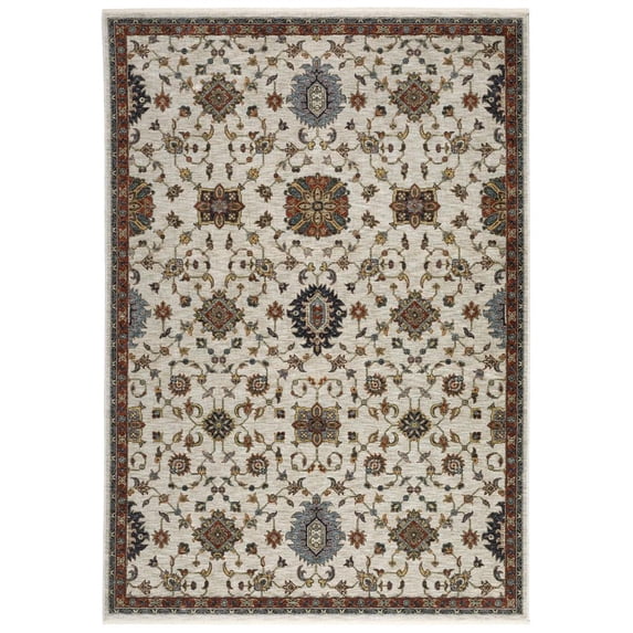 Oriental Weavers Aberdeen Area Rug - 751W1 - 6'7" x 9'6" - in Ivory/ Multi - Vintage Inspired, Stain Resistant, Family and Pet Friendly , Dining, Living Room Rug