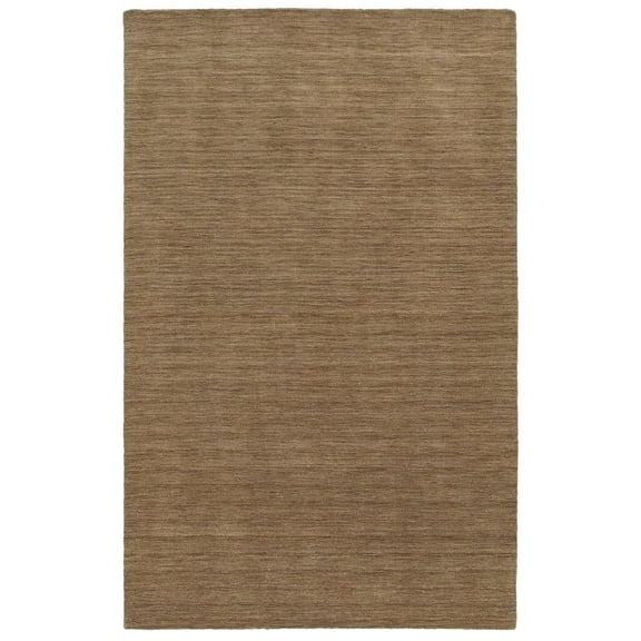 Oriental Weavers Aniston Hand-made Wool Area Rug - 27104 - 8' x 10' - in Solid Tan - Modern Style, Hand-Made Wool Rugs, Dining, Living Room Rug